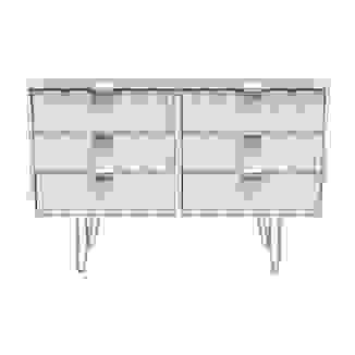 Element 6 Drawer Twin Chest Gold Legs Gold Legs In White,Pink,Blue,Grey Or Bardolino
